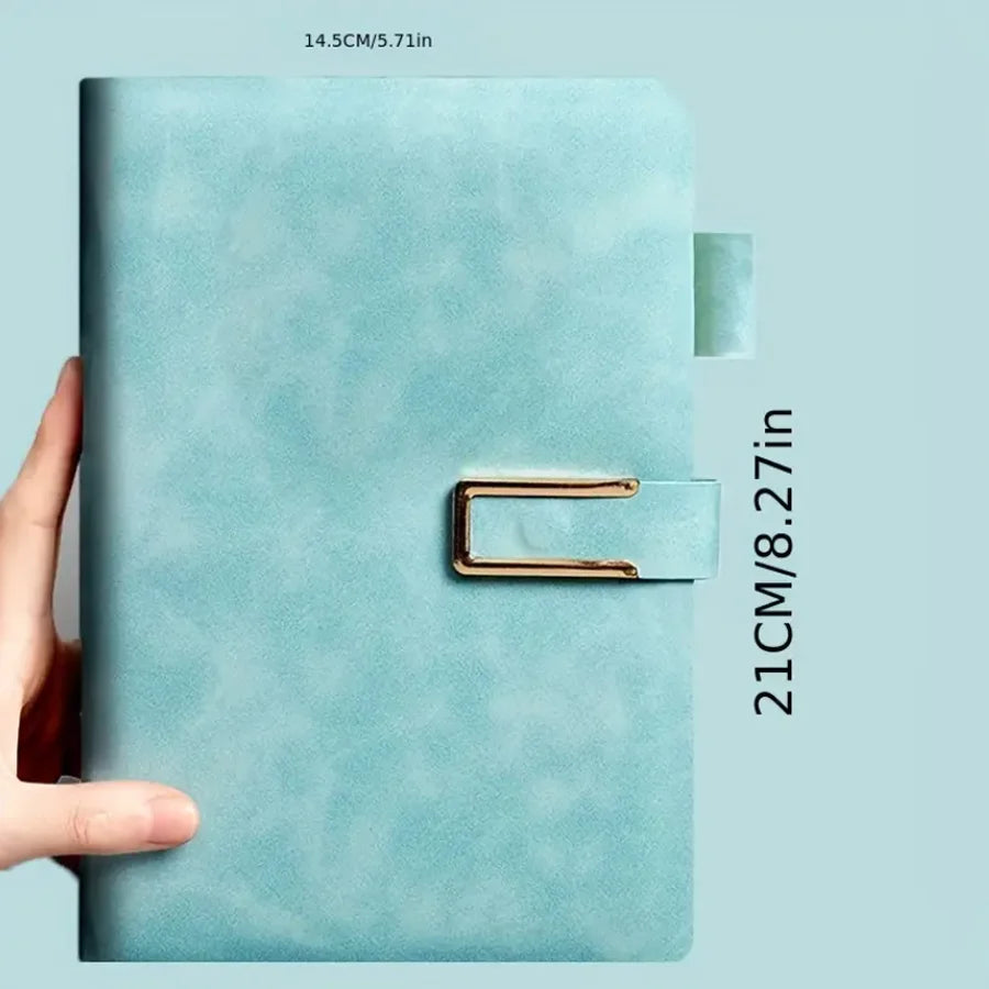 Vintage A5 Leather Notebook - 200 Page Soft Cover Journal with Elastic Closure for Business, College and Daily Writing