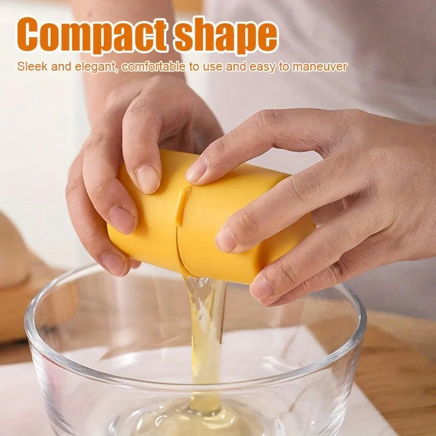 Portable Egg Cracker and Beater Tool - One Press Egg Opener and Shell Remover for Raw and Boiled Eggs - Kitchen Gadget