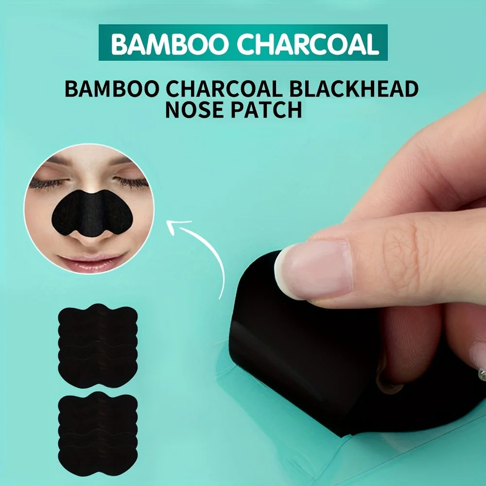 Bamboo Charcoal Blackhead Nose Strips -- Deep Pore Cleansing Patches