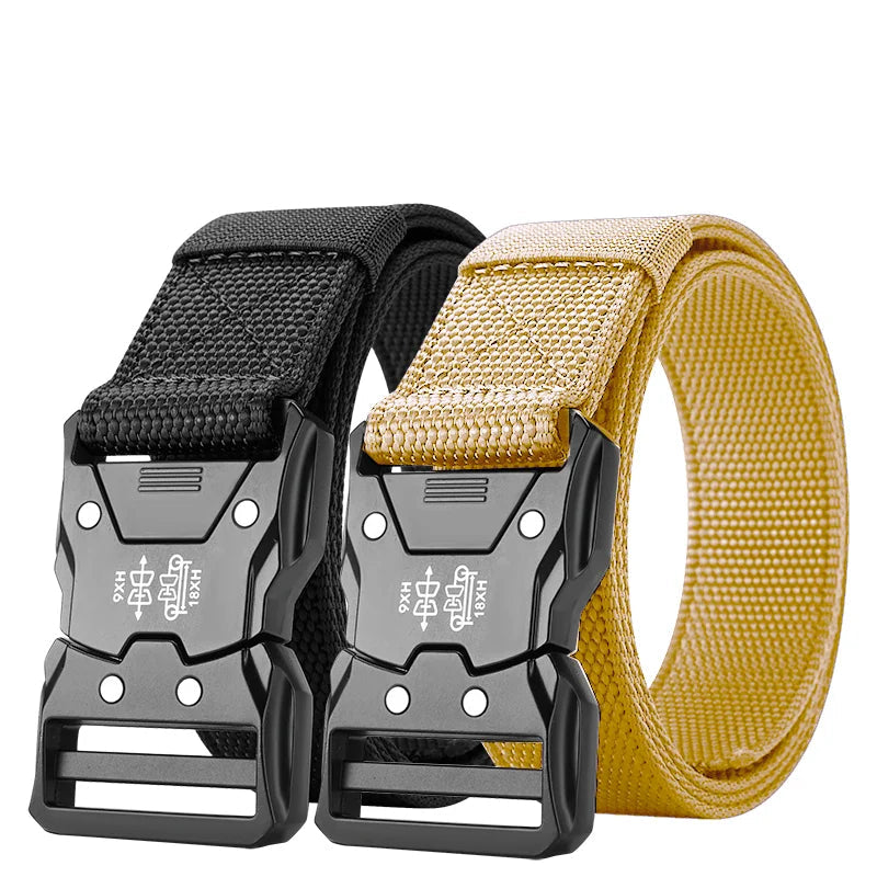 2-Pack Tactical Belt with Automatic Buckle | Unisex Outdoor Belt for Men & Women