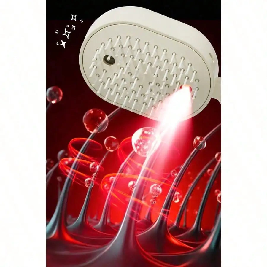 Electric Spray Air Cushion Hair Comb -- Essential Oil Mist, Scalp Massage & Self-Cleaning Brush for Women