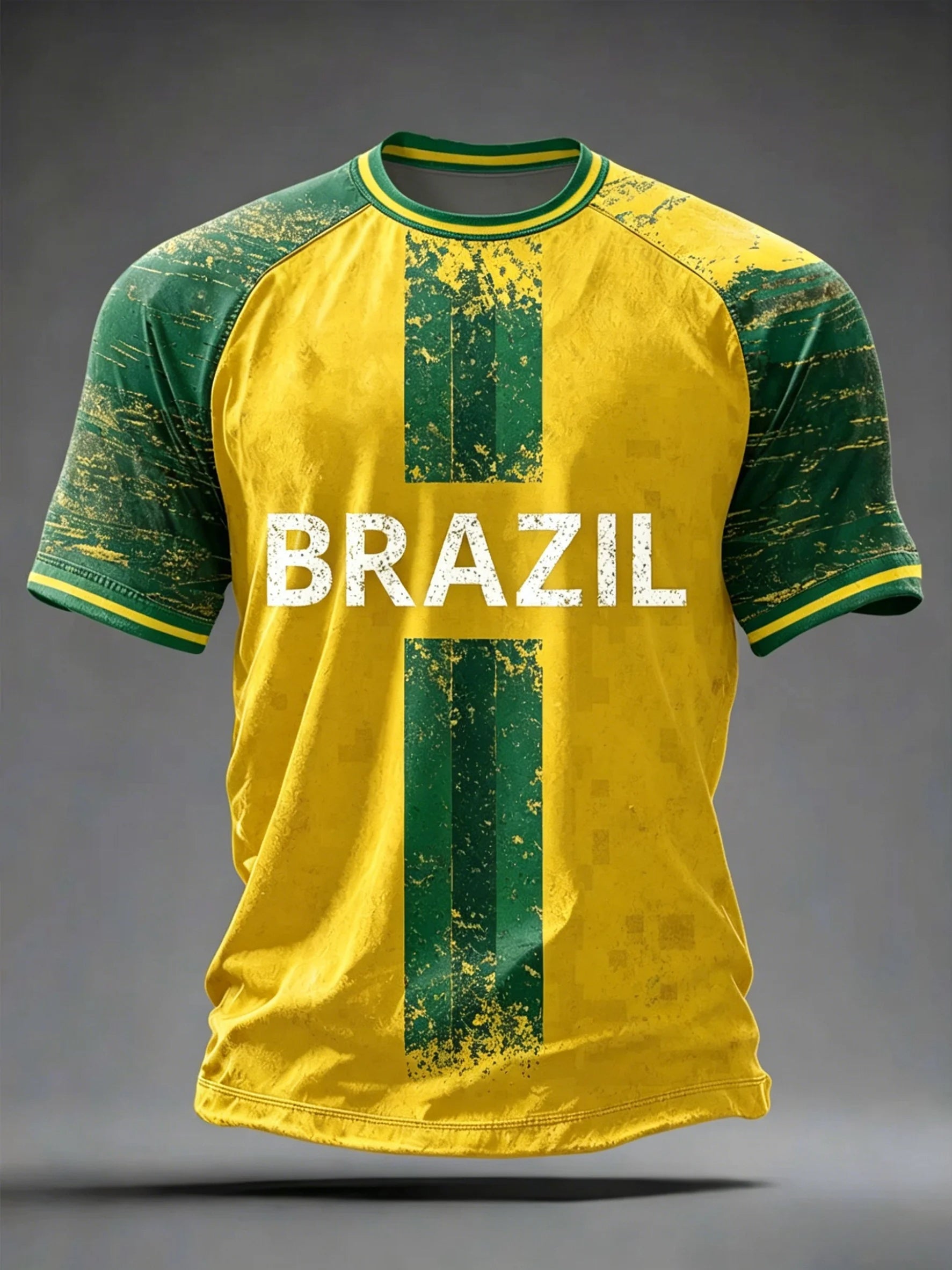 Brazil Football Fan Jersey -- Classic Stripe Tee | Men's Summer Sport