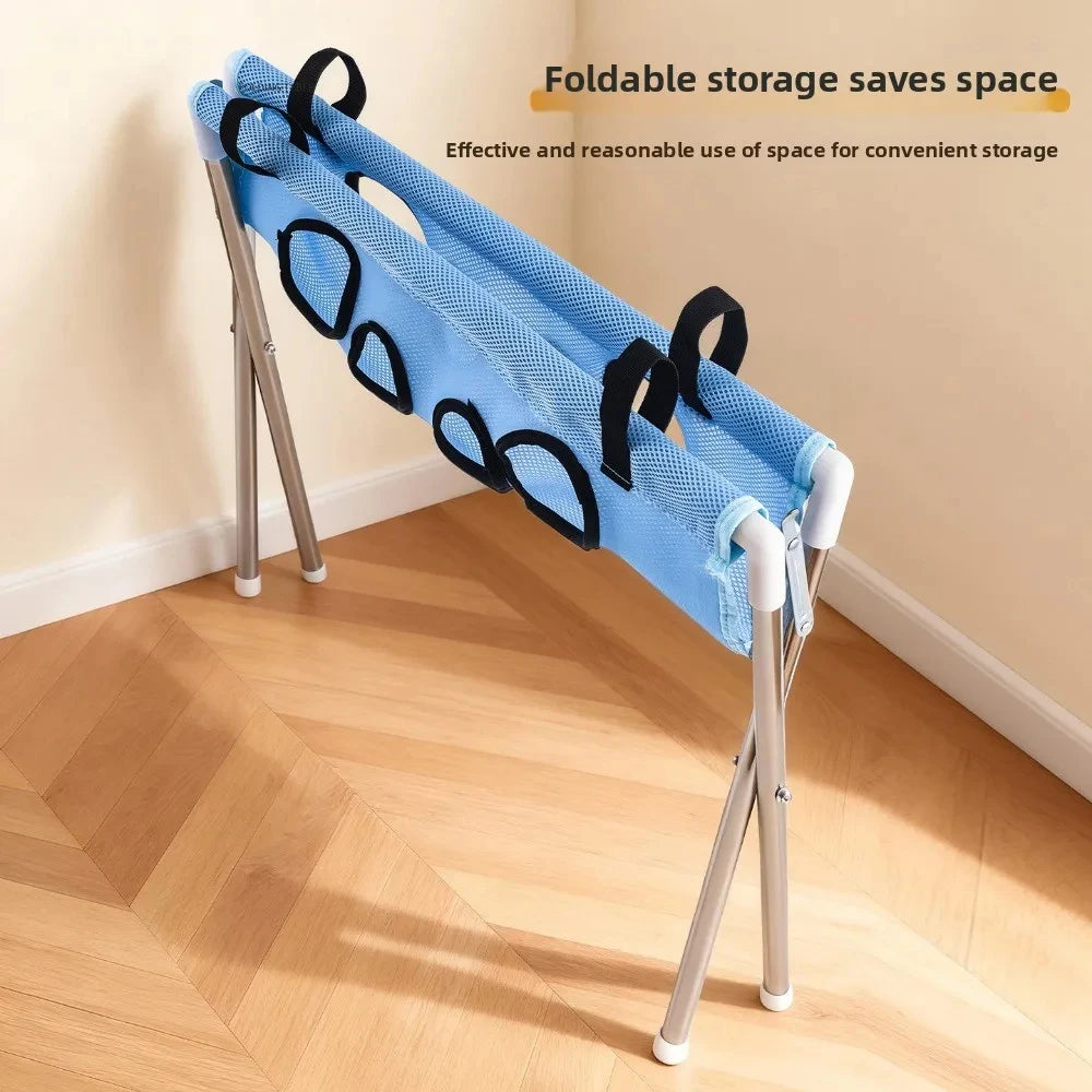 Foldable Pet Grooming Hammock Stand - Adjustable Mesh Bathing and Nail Trimming Restraint Rack for Small and Medium Dogs and Cats