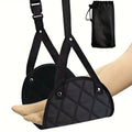 Airplane Footrest Hammock - Adjustable Strap and Quick Release Buckle - Portable Foot Rest for Long Flights, Office and Travel