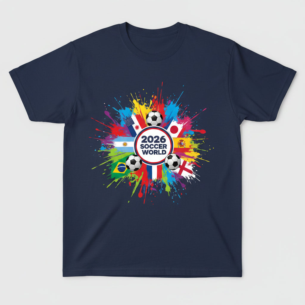 World Cup Fan T-Shirt -- Flag & Color Splash Football Print | Men's