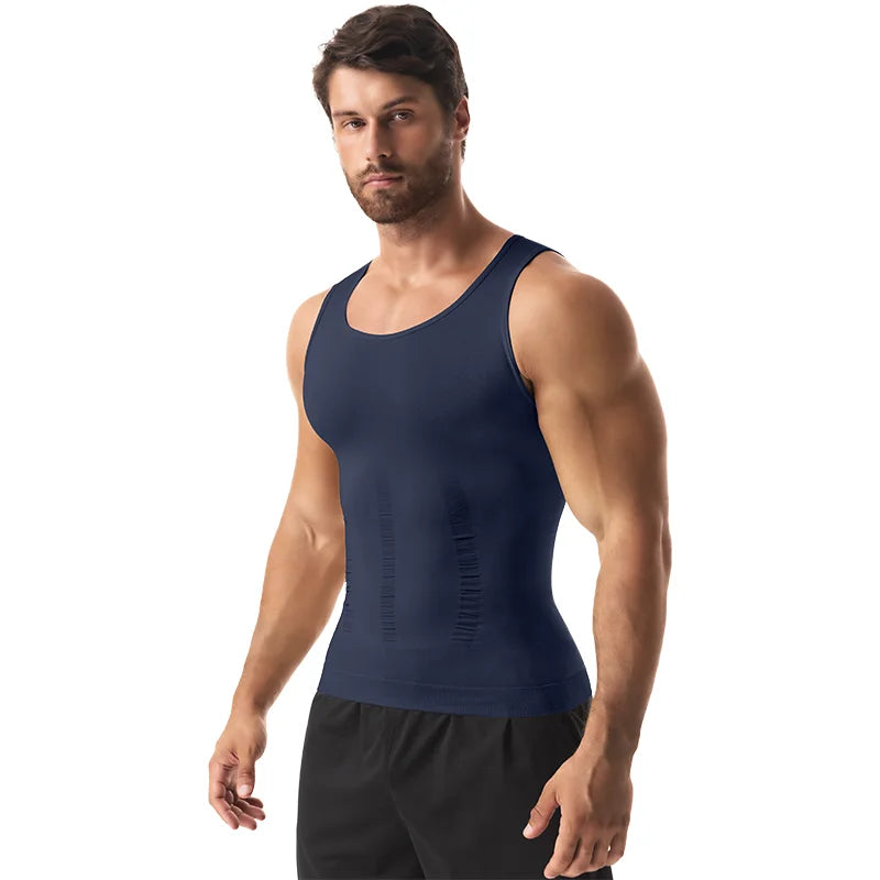 Men's Compression Vest -- Sleeveless Shapewear Tank Top for Gym & Daily Wear