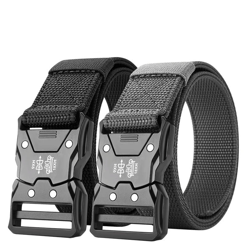 2-Pack Tactical Belt with Automatic Buckle | Unisex Outdoor Belt for Men & Women