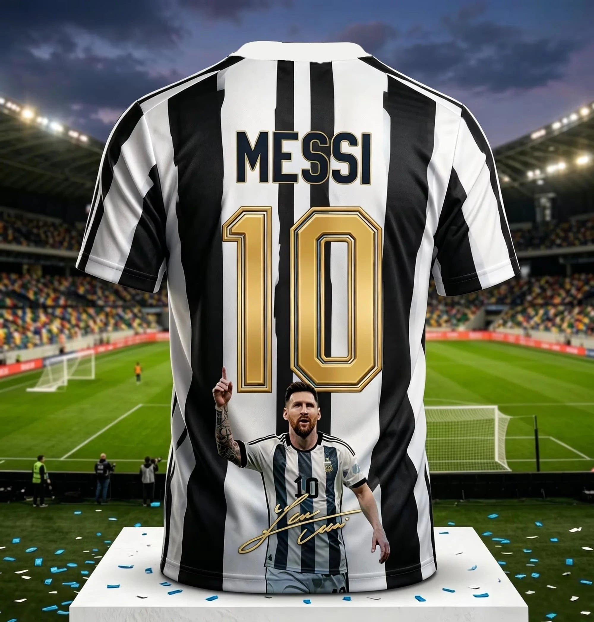 Argentina Football Fan Jersey -- Blue & White Stripe 3D Print | Men's & Women's