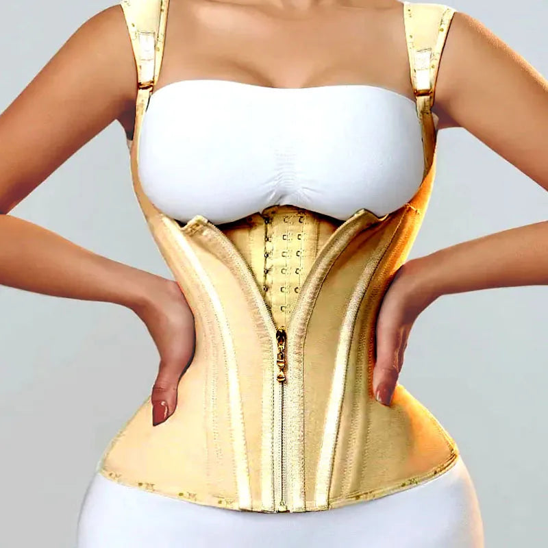 Colombian Fajas Waist Trainer Vest - High Compression Body Shaper with Zipper Hook for Tummy Control and Belly Slimming