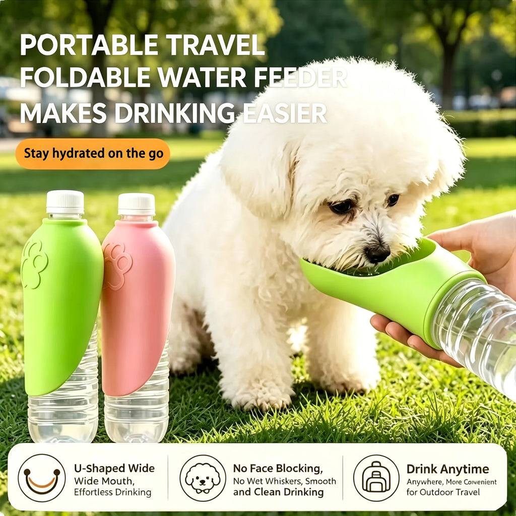 Foldable Pet Travel Water Cup -- Leak-Proof with Removable Bowl | Dogs & Cats