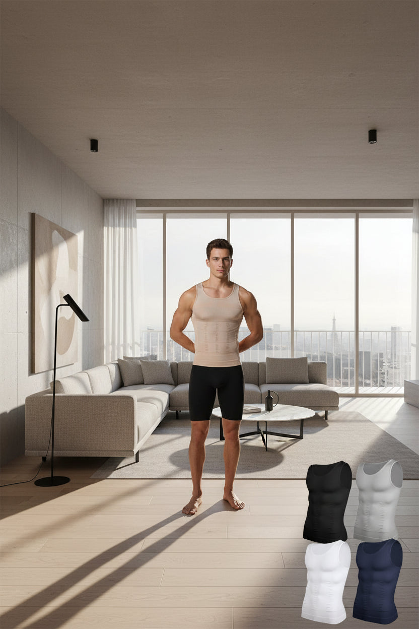 Men's Compression Vest -- Sleeveless Shapewear Tank Top for Gym & Daily Wear