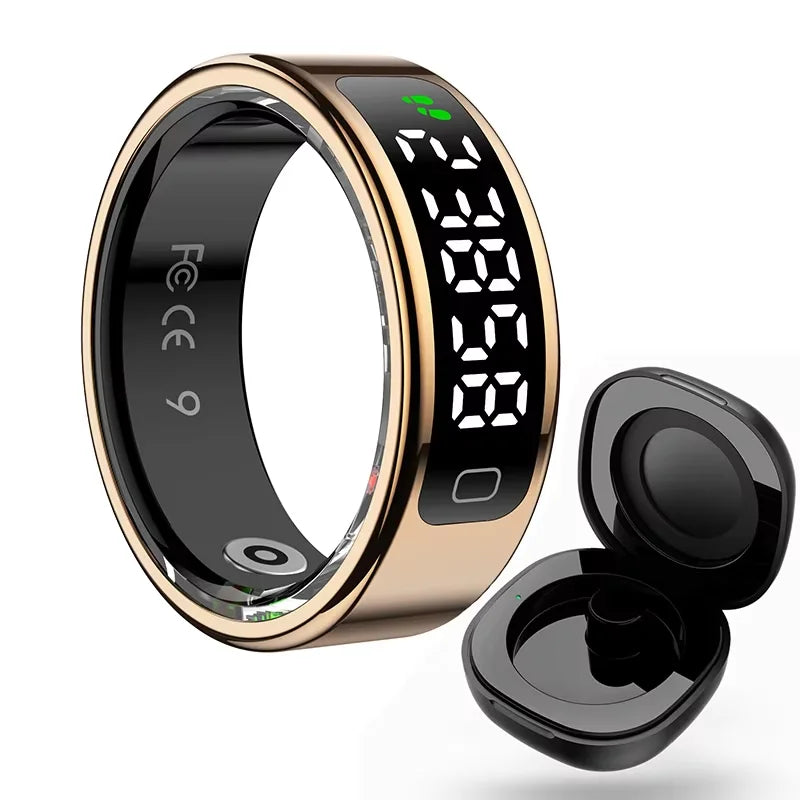 Smart Ring with LED Display — Gesture Control, Step & Sleep Tracker, Waterproof Fitness Ring for Men & Women, iOS & Android