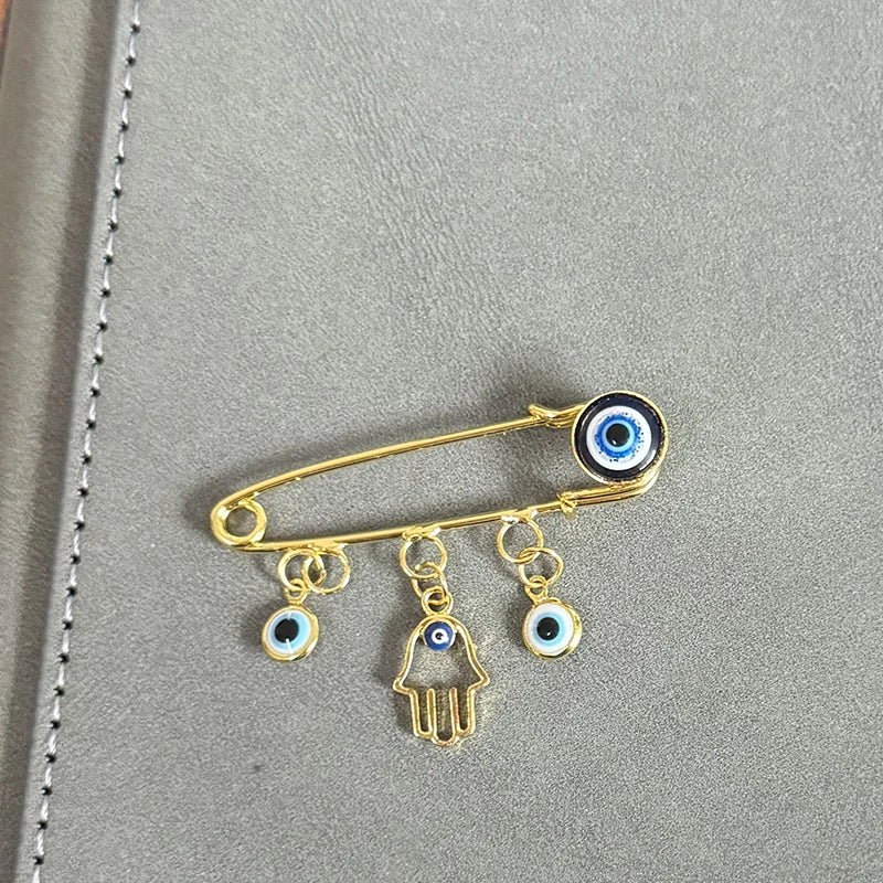 Evil Eye Lucky Palm Brooch -- Hollow Design Scarf Buckle | Women's Muslim Brooch Pin