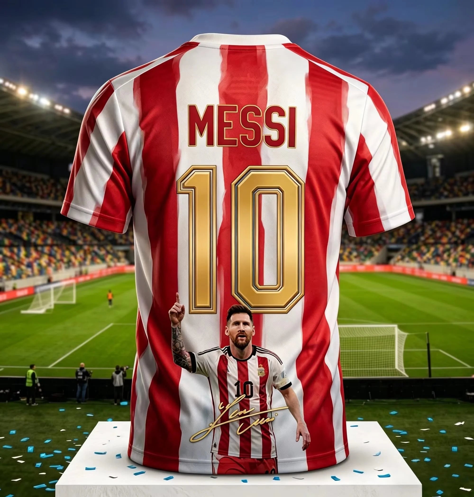 Argentina Football Fan Jersey -- Blue & White Stripe 3D Print | Men's & Women's