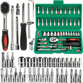 46-Piece Home & Auto Mechanic Tool Kit with Ratchet Wrench & Socket Set