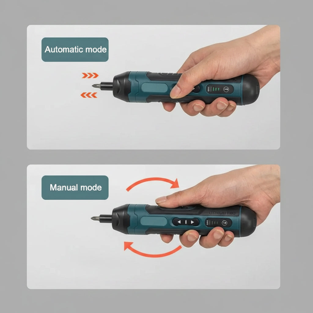 Mini Cordless Electric Screwdriver & Power Drill with Rechargeable Battery (1300mAh)