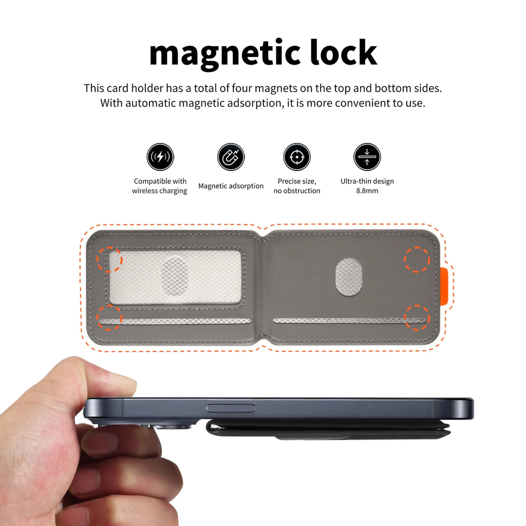 MagSafe Wallet for iPhone - RFID Blocking Card Holder with Kickstand - Compatible with iPhone 12 13 14 15 16 and 17 Series
