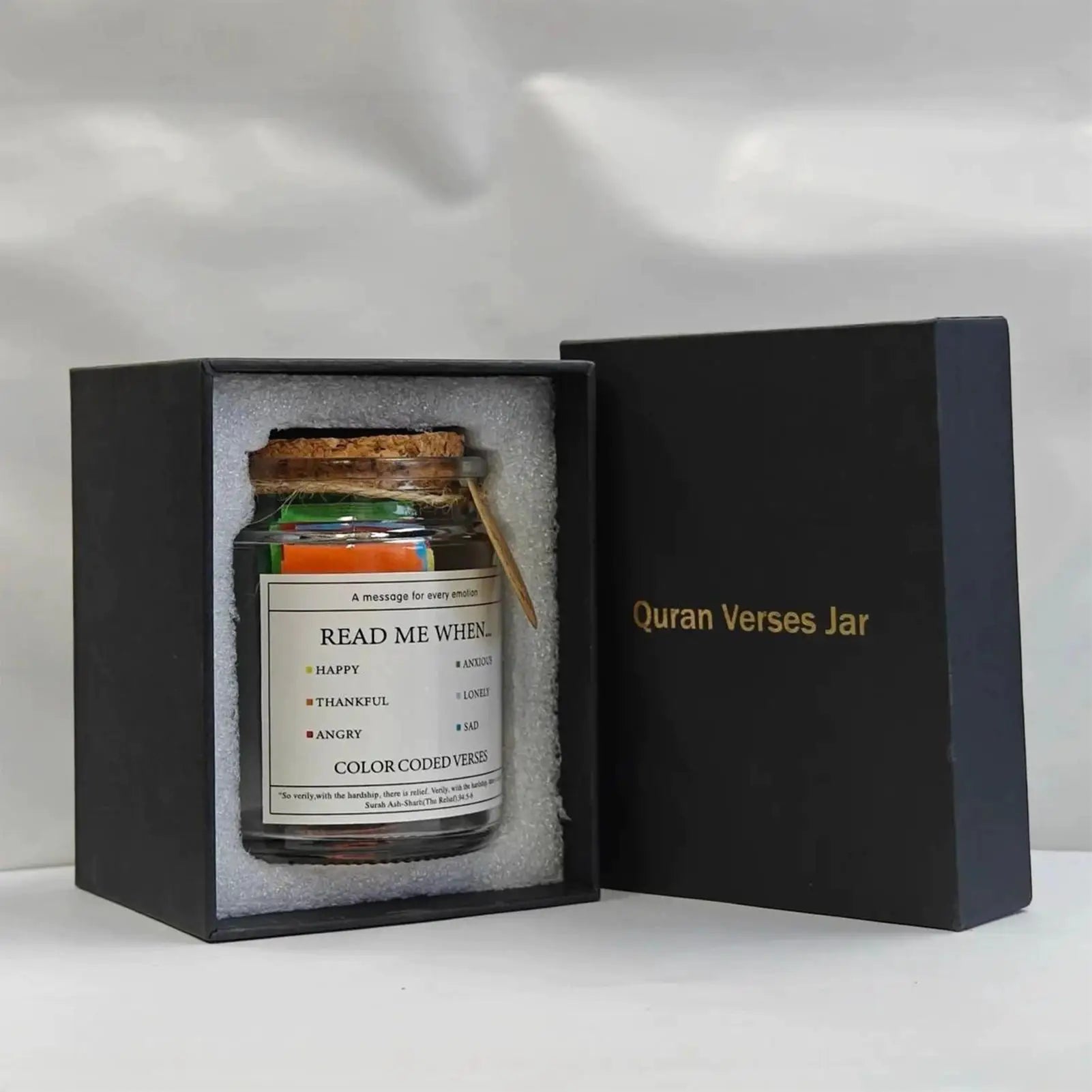 Quran Verse Jar | Islamic Prayer & Scripture Gift with 60 Color-Coded Verses
