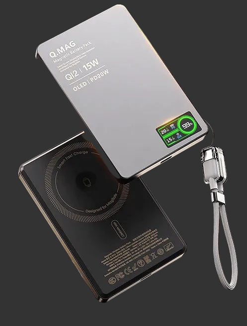 3-in-1 Magnetic Wireless Power Bank with LCD Display & Fast Charge (5000/10000mAh)
