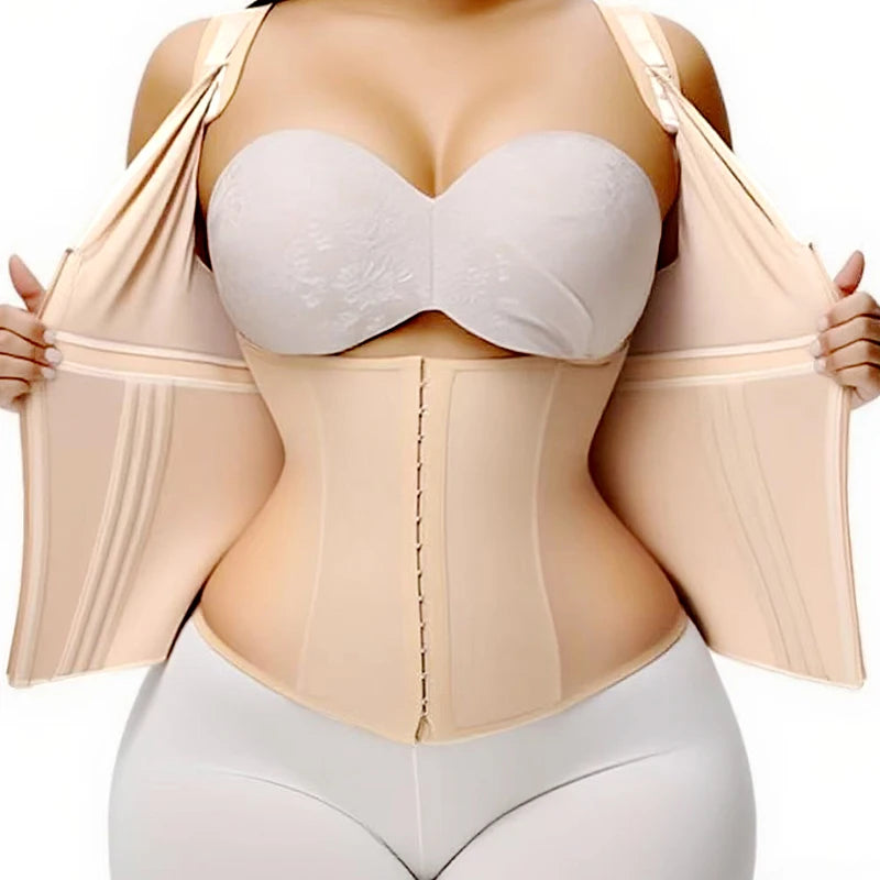 Colombian Fajas Waist Trainer Vest - High Compression Body Shaper with Zipper Hook for Tummy Control and Belly Slimming