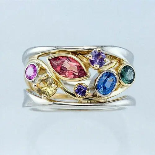 Crystal Quartz Ionic Therapy Ring for Women | Lymphatic Drainage & Wellness Jewelry