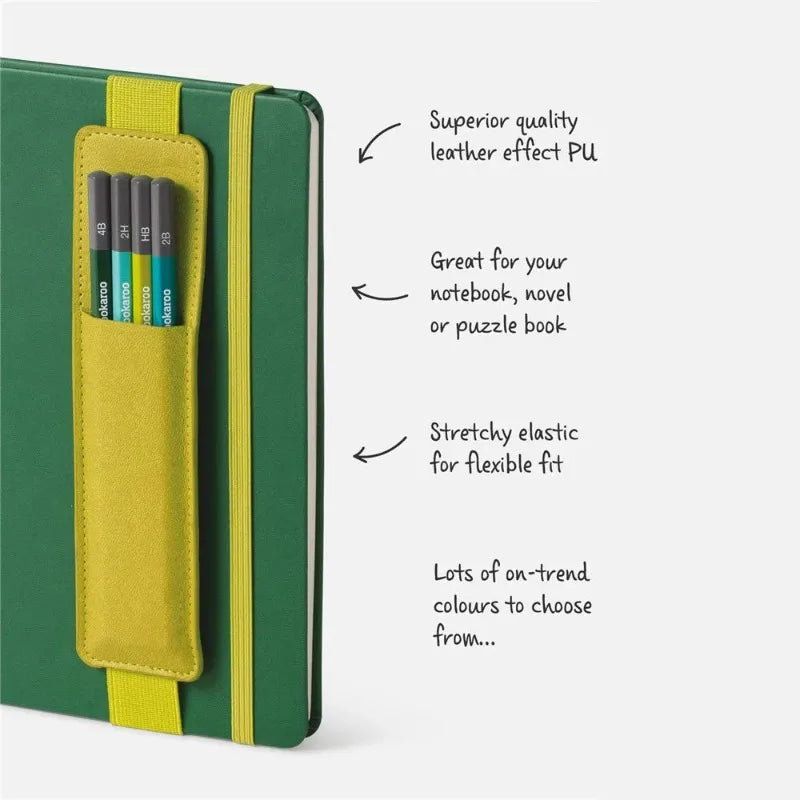 Slim PU Leather Pen Sleeve with Elastic Closure — Single & Wide