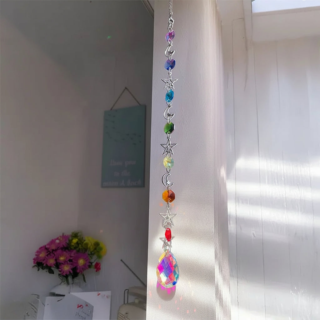 Crystal Rainbow Wind Chime -- Sun Catcher Dream Catcher Pendant | Home & Garden Décor
