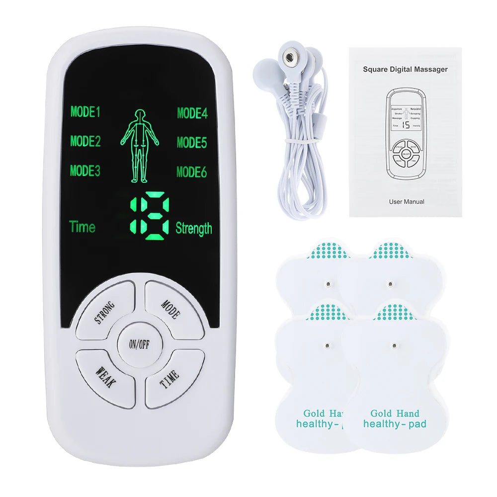 EMS Pulse Muscle Stimulator & Body Massager | 6 Modes, TENS Acupuncture Therapy Device