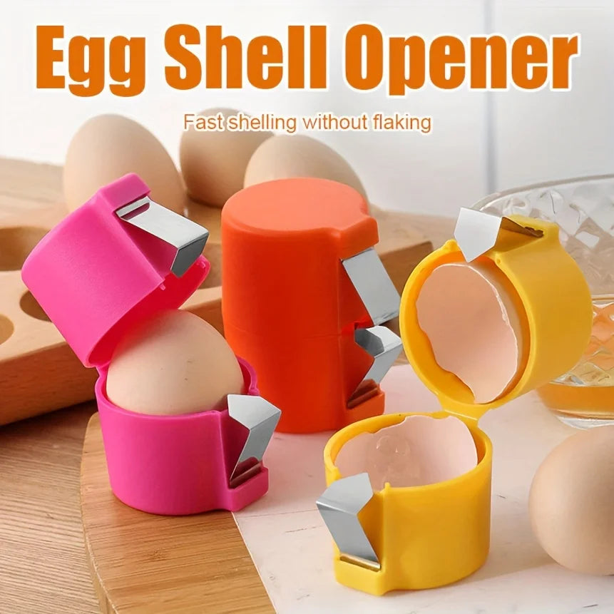 Portable Egg Cracker and Beater Tool - One Press Egg Opener and Shell Remover for Raw and Boiled Eggs - Kitchen Gadget
