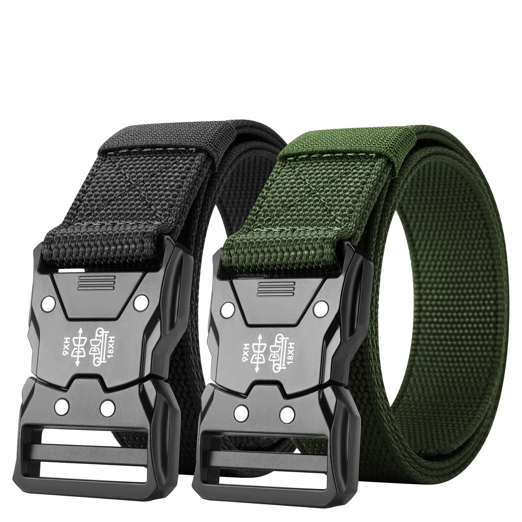2-Pack Tactical Belt with Automatic Buckle | Unisex Outdoor Belt for Men & Women